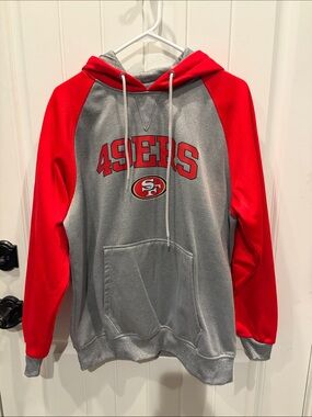 Men's Gray & Red Pullover Hoodie